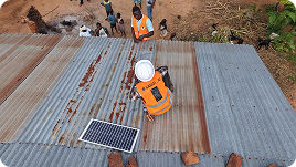 Solar installation seen from above
